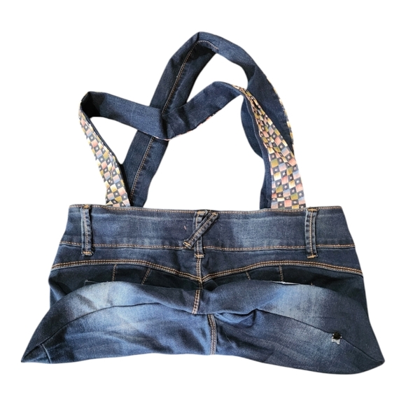 Hailey Made with Love Upcycled Denim Tote Bag - Eco-Friendly Handmade Purse - Picture 5 of 9